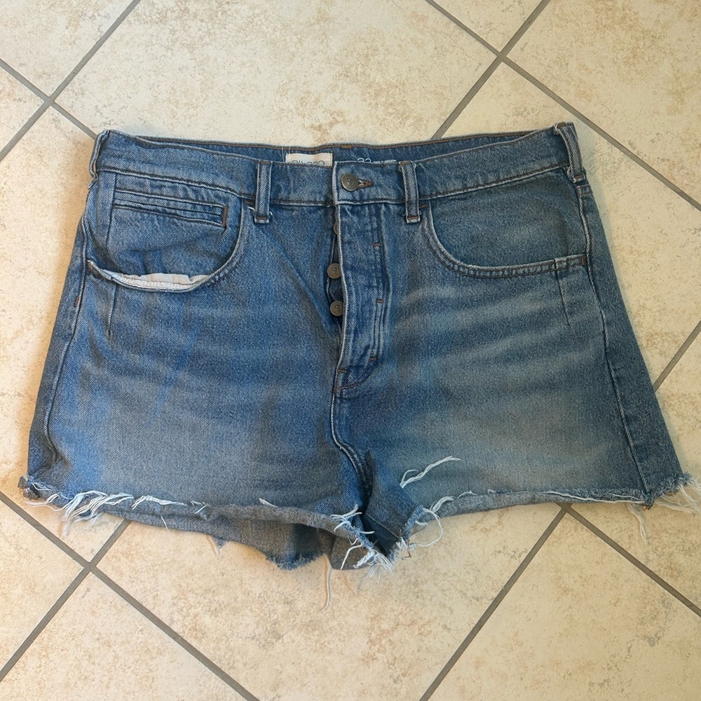 Pilcro Distressed High-Rise Denim Shorts (Anthropologie)
